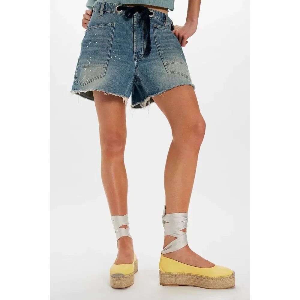Free People Starboard Wrap Platform Espadrilles Lace Up Lemon Leather 39/8.5 NEW